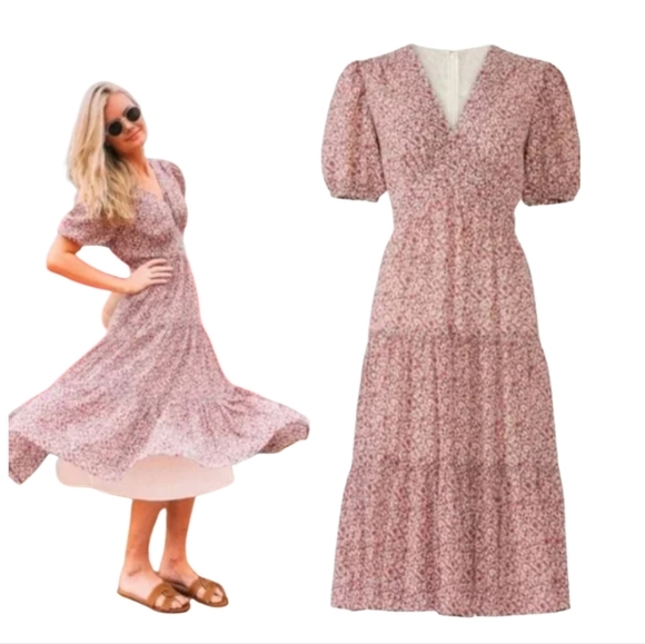 Tory Burch Floral Cotton and Silk Keepsake  Dress Size 0 - Picture 12 of 12